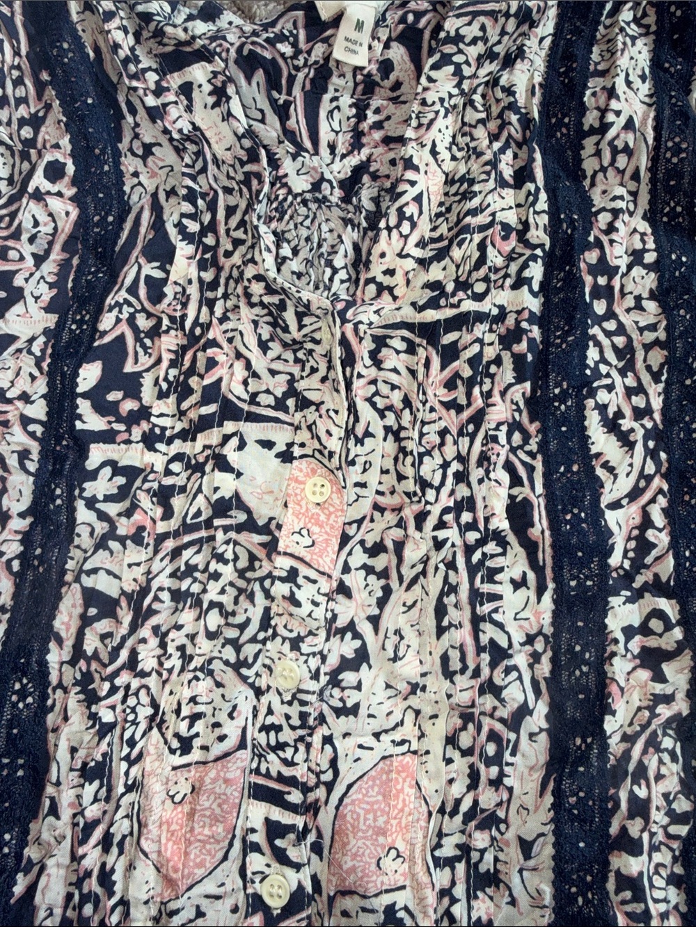 Tiny for Anthropologie Caviana shirt dress in Neutral Motif size medium - Picture 4 of 9